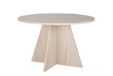 Table à manger ronde Mary en mélamine décor travertin – 125 cm