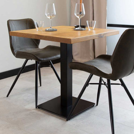 Table de bistrot en bois de mangue carrée