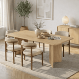 Table à manger chêne en mélamine rectangulaire 180x89,5x75 cm - Linova