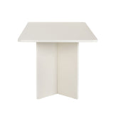 Table à manger blanche en mélamine rectangulaire 180x89,5x75 cm - Linova