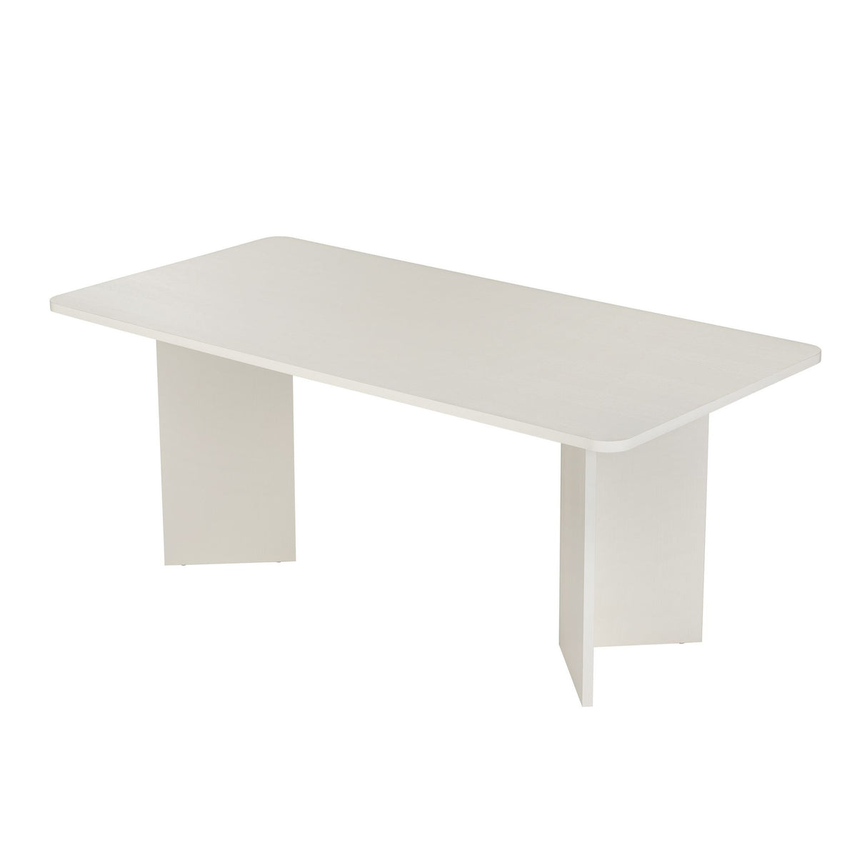 Table à manger blanche en mélamine rectangulaire 180x89,5x75 cm - Linova