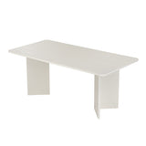 Table à manger blanche en mélamine rectangulaire 180x89,5x75 cm - Linova