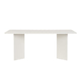 Table à manger blanche en mélamine rectangulaire 180x89,5x75 cm - Linova