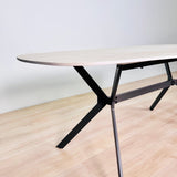 Table à manger Vesta Danois Ovale Céramique Aspect Travertin 180 cm 