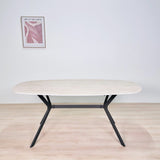 Table à manger Vesta Danois Ovale Céramique Aspect Travertin 180 cm 