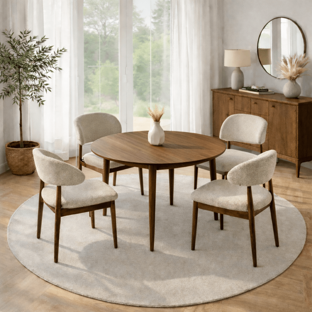 Table à manger noyer en mélamine rectangulaire 180x89,5x75 cm - Linova