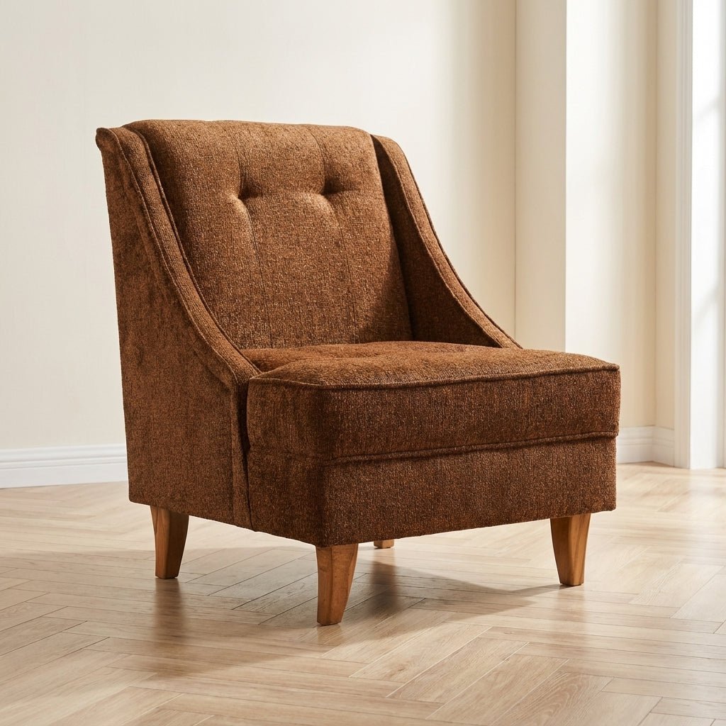 Fauteuil Ella Prestij Bruin Koperkleurig sfeerfoto in modern interieur