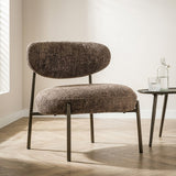 Fauteuil Nova rond en tissu marron photo d'ambiance dans un intérieur moderne