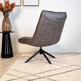 Fauteuil pivotant Yuki Anthracite en cuir écologique pivotant à 360° 