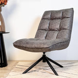 Fauteuil pivotant Yuki Anthracite en cuir écologique pivotant à 360° 