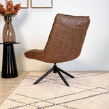Fauteuil pivotant Yuki Cognac en cuir écologique pivotant à 360° 