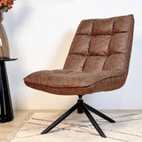 Fauteuil pivotant Yuki Cognac en cuir écologique pivotant à 360° 