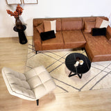 Fauteuil pivotant Yuki Beige Bouclé 360° 