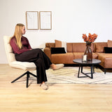 Fauteuil pivotant Yuki Beige Bouclé 360° 