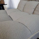 Fauteuil pivotant Yuki Taupe Bouclé 360° 