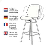 Tabouret de bar Beau 67cm hauteur d'assise chenille beige