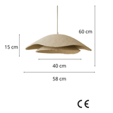 Hanglampen - Hanglamp beige carbon betonnen kap - 40 en 58 cm - Flowing - Dimehouse