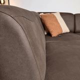 Canapé d'angle Barin anthracite robuste en cuir écologique à gauche 