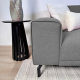 Canapé d'angle Maël en tissu bouclé de couleur grise - côté droit 
