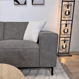 Canapé d'angle Ravi – Chenille Mêlée Taupe – Droit 