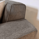 Canapé d'angle Ravi – Chenille Mêlée Taupe – Droit 