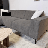 Canapé d'angle Ravi – Chenille Mêlée Taupe – Droit 