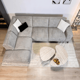 Canapé d'angle Ravi – Chenille Mêlée Gris – Gauche 