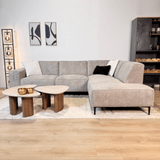 Canapé d'angle Ravi – Chenille Mêlée Gris – Droit 
