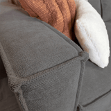 3-coussins déhoussables épais et déliés en chenille anthracite Yara 