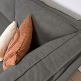 Canapé d'angle avec chaise longue en chenille anthracite Yara - droit 
