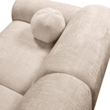 Canapé d'angle en tissu chenille beige Shane - à gauche