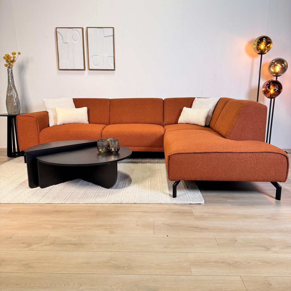 Table basse ronde noire stratifiée 85 cm Orin 