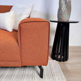 Canapé d'angle Maël en tissu bouclé couleur terracotta - gauche 