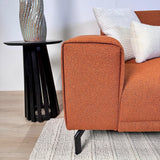 Canapé d'angle Maël en tissu bouclé couleur terracotta - droit 