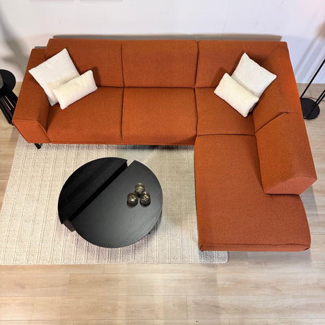 Canapé d'angle Maël en tissu bouclé couleur terracotta - droit 