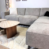 Canapé d'angle Ravi – Chenille Mêlée Gris – Gauche 