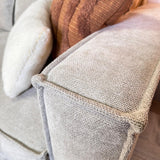 Canapé d'angle avec chaise longue beige en chenille Yara - gauche 