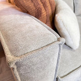 Canapé d'angle avec chaise longue beige en chenille Yara - droit 