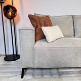 Canapé d'angle avec chaise longue beige en chenille Yara - droit 