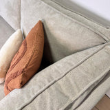 Canapé d'angle avec chaise longue beige en chenille Yara - droit 