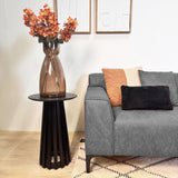 Canapé d'angle avec lounge compact en microfibre anthracite Davidson - droit 