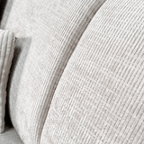 Canapé d'angle avec chaise longue en tissu chenille beige Manon - droit 