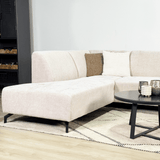 Canapé d'angle manon avec chaise longue gauche chenille beige