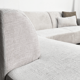 Canapé d'angle manon avec chaise longue gauche chenille beige