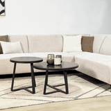 Canapé d'angle avec chaise longue en tissu chenille beige Manon - droit 