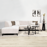 Canapé d'angle manon avec chaise longue gauche chenille beige