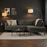 Canapé d'angle en velours vert Gaya - droit 