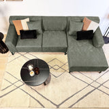 Canapé d'angle Davidson Vert Droit - Tissu en Microfibre 