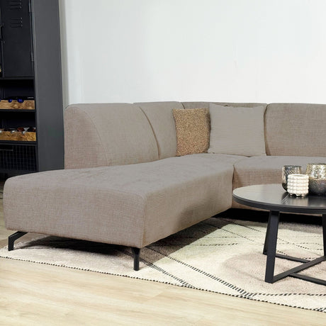 Canapé d'angle manon avec chaise longue gauche chenille taupe
