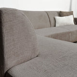 Canapé d'angle manon avec chaise longue gauche chenille taupe
